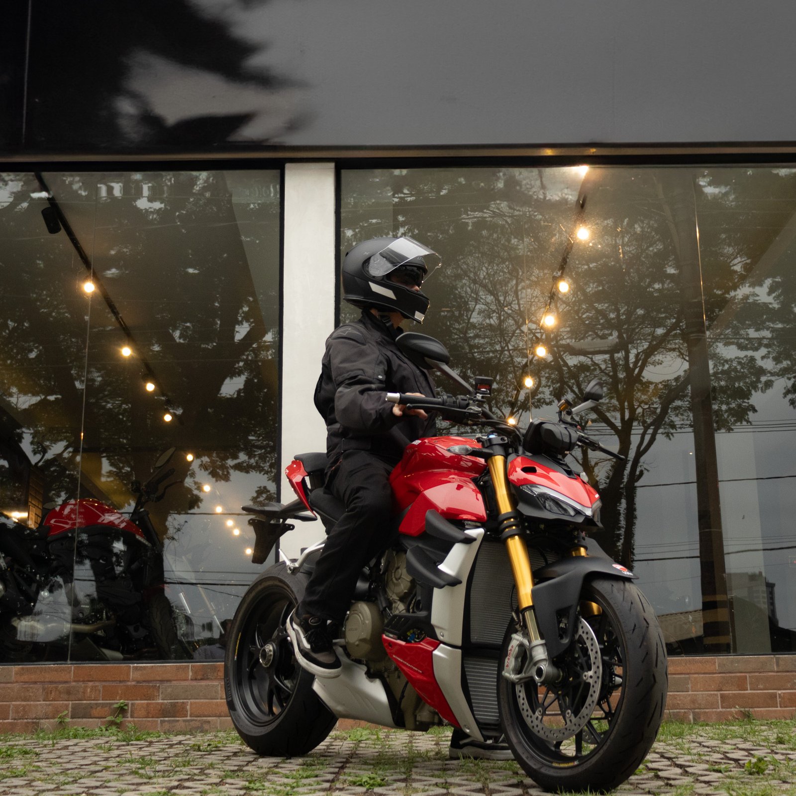 a person on a motorcycle